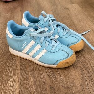 adidas Kids Light Blue Sneakers with White Stripes
